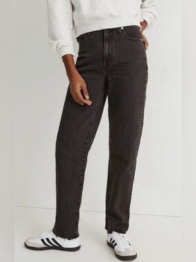 Madewell The Perfect Vintage Straight Jeans Size 26 Lunar Wash Raw Frayed Hem